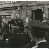 Discorso di Enzo Ponzi a Mirandola, in occasione delle celebrazioni della fondazione del Fascio di combattimento, marzo 1941