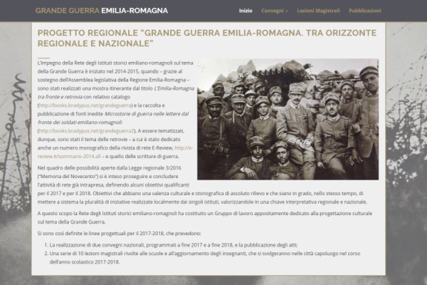 Grande Guerra Emilia Romagna, è online il sito